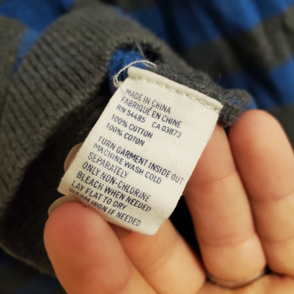 American Eagle Outfitters Mens Striped Sweater Extra Large Blue Dark Gray V Neck - Picture 6 of 6